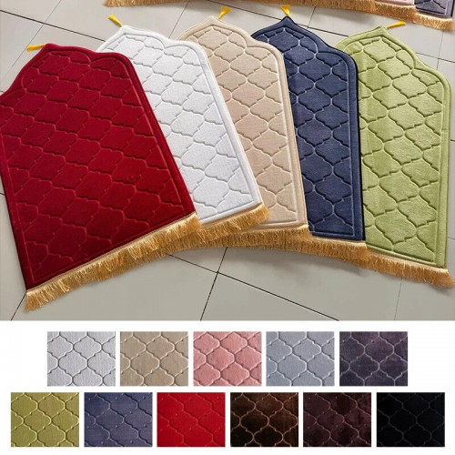 Flannel Embossed Soft Washable Prayer Mat