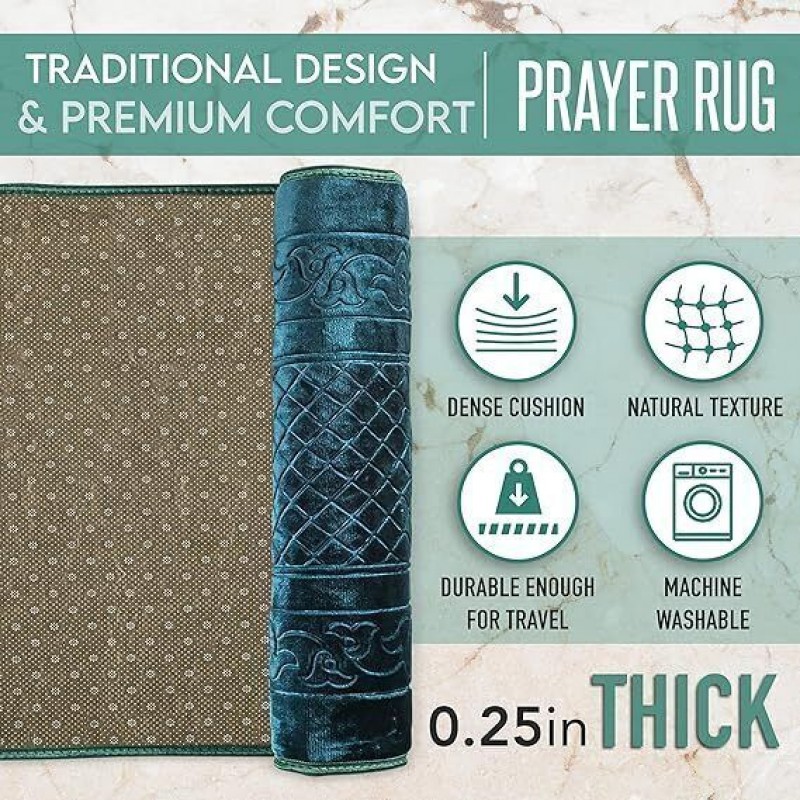 Colorful Embossed Raschel Prayer Mat 