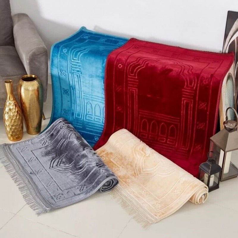 Colorful Embossed Raschel Prayer Mat 