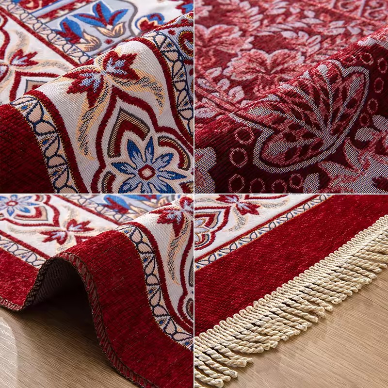 Thick Soft Islamic Weaving Jacquard Prayer Mat 