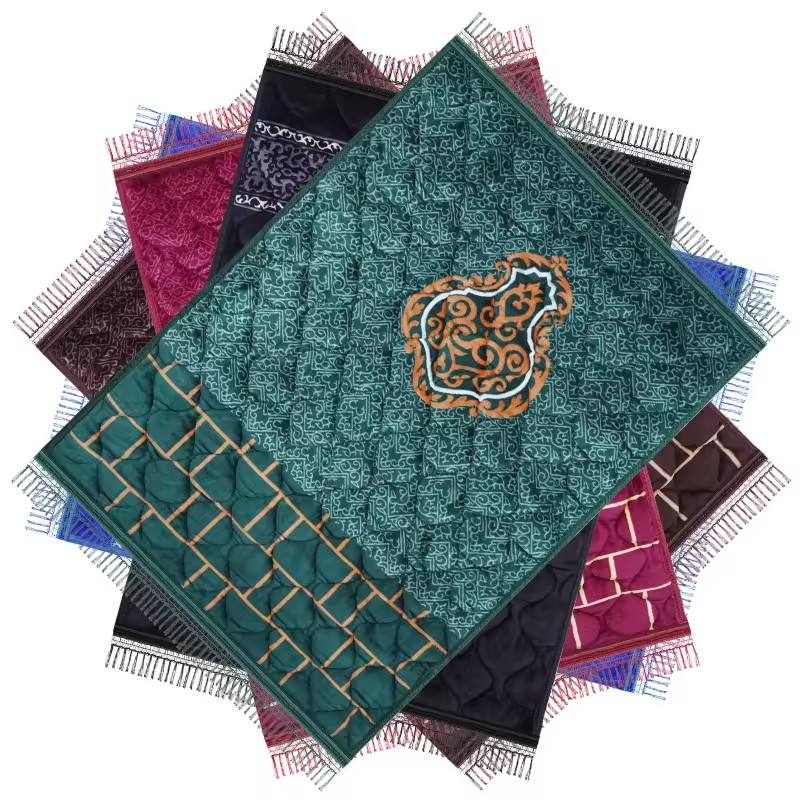 Muslim Islamic Ramadan Soft Embossed Foam Non Slip  Prayer Mat