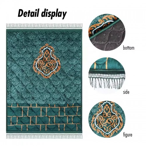 Muslim Islamic Ramadan Soft Embossed Foam Non Slip  Prayer Mat