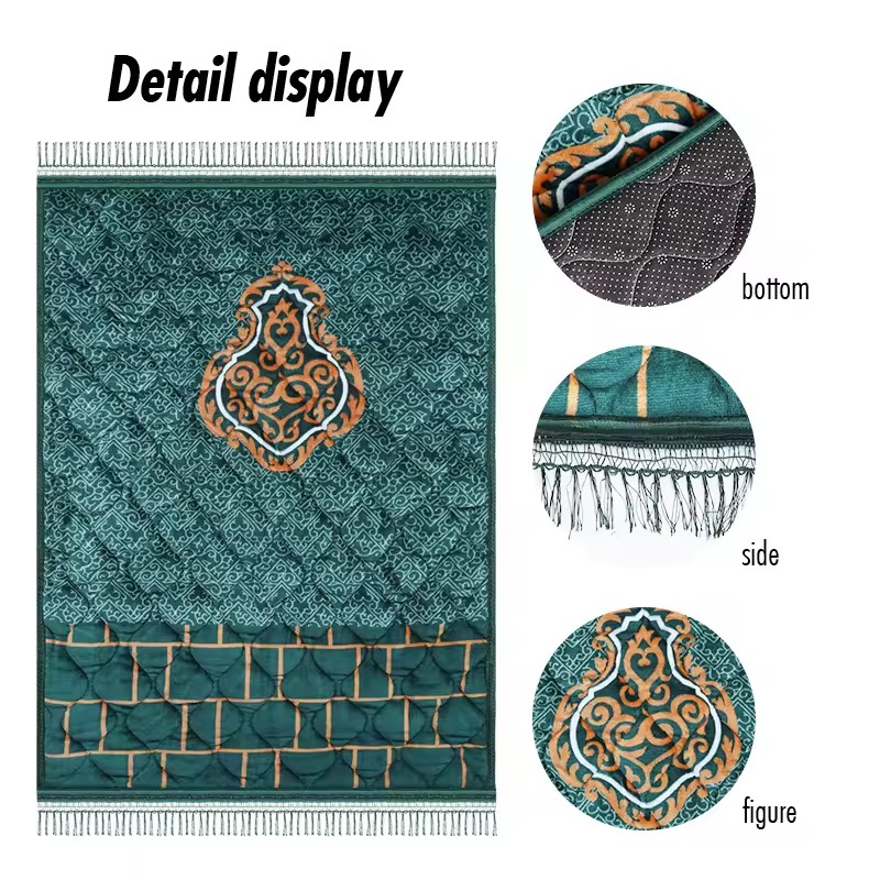Muslim Islamic Ramadan Soft Embossed Foam Non Slip  Prayer Mat 