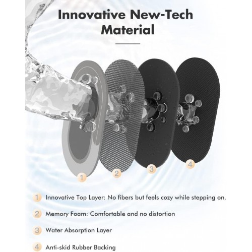  Elliptic Bathroom  Absorbent Non-slip Diatomite Mats