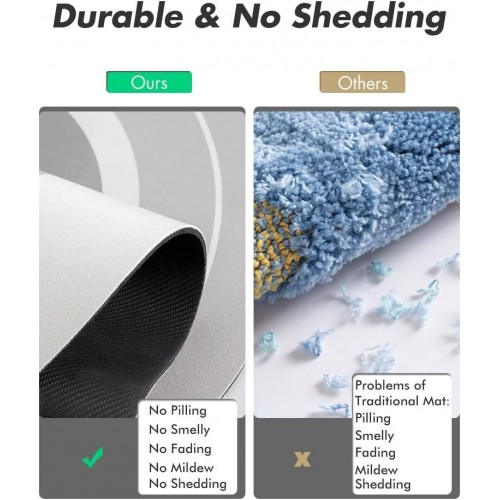  Elliptic Bathroom  Absorbent Non-slip Diatomite Mats