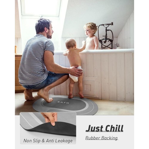  Elliptic Bathroom  Absorbent Non-slip Diatomite Mats