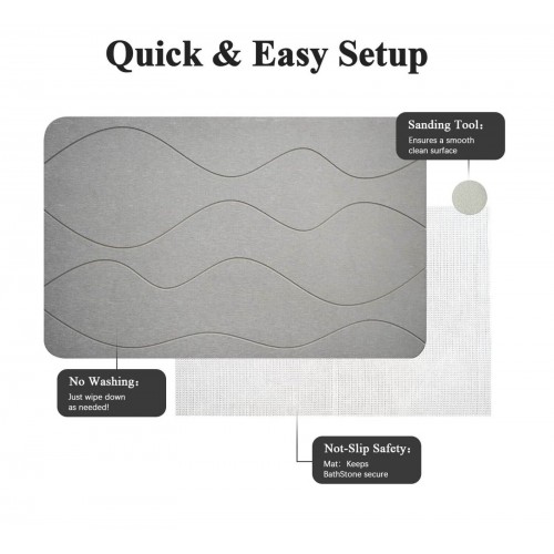 Quick Drying  Durable Bathroom Diatomite Mat