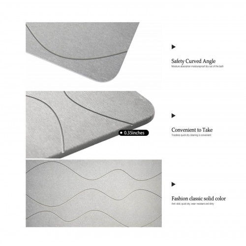 Quick Drying  Durable Bathroom Diatomite Mat