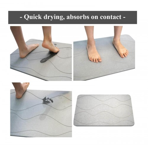 Quick Drying  Durable Bathroom Diatomite Mat