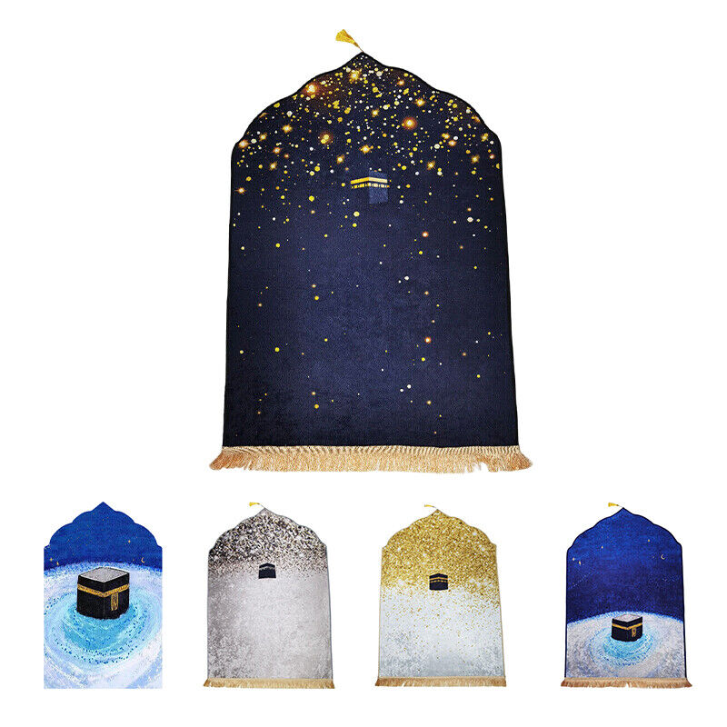 Soft Golden Diamond Velvet Muslim Non-slip Prayer Mat 