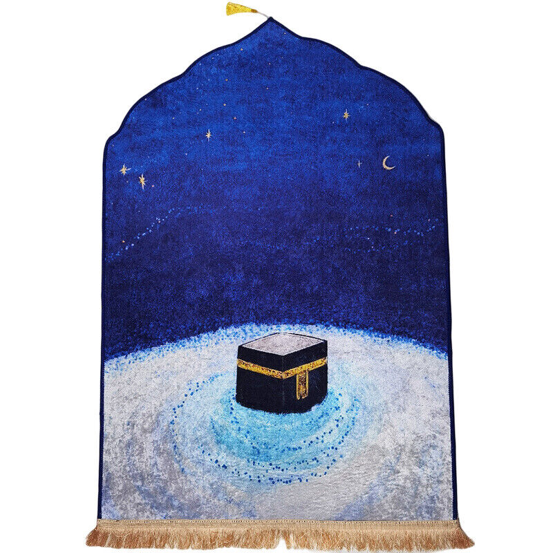 Soft Golden Diamond Velvet Muslim Non-slip Prayer Mat 