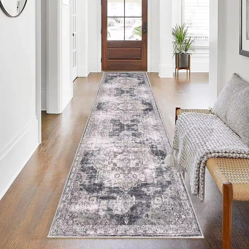  Non Slip Floor Carpet With TPR Backing Washable  Hallway Imitated Cashmere Mat  